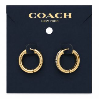 Coach Incrusted Hoops Earrings